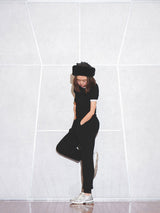 CASHMERE RIB KNIT PANTS (CZ325-LPT07) / BLACK