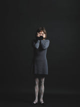 CASHMERE MILANO-RIB KNIT ONEPIECE (CZ324-LOP06) / GRAY