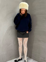 【Restock】Unisex Cashmere Crew Neck Knit (CZ325-LPO49) / NAVY