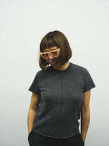 CASHMERE KNIT T-SHIRT (CZ324-LPO03) / CHARCOAL