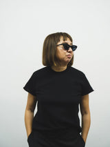 CASHMERE KNIT T-SHIRT (CZ324-LPO03) / BLACK