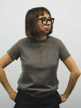 SILK-CASHMRERE KNIT T-SHIRT (CZ324-LPO31) / MOCHA
