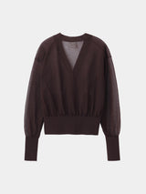 DRY HIGH-GAUGE TENJIKU SHEER KNIT CARDIGAN (WK126-LCD01) / BROWN