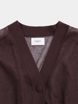 DRY HIGH-GAUGE TENJIKU SHEER KNIT CARDIGAN (WK126-LCD01) / BROWN
