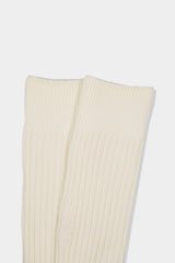 TKB WOOL RIB SOCKS(TKB501-S001) / WHITE