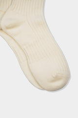 TKB WOOL RIB SOCKS(TKB501-S001) / WHITE