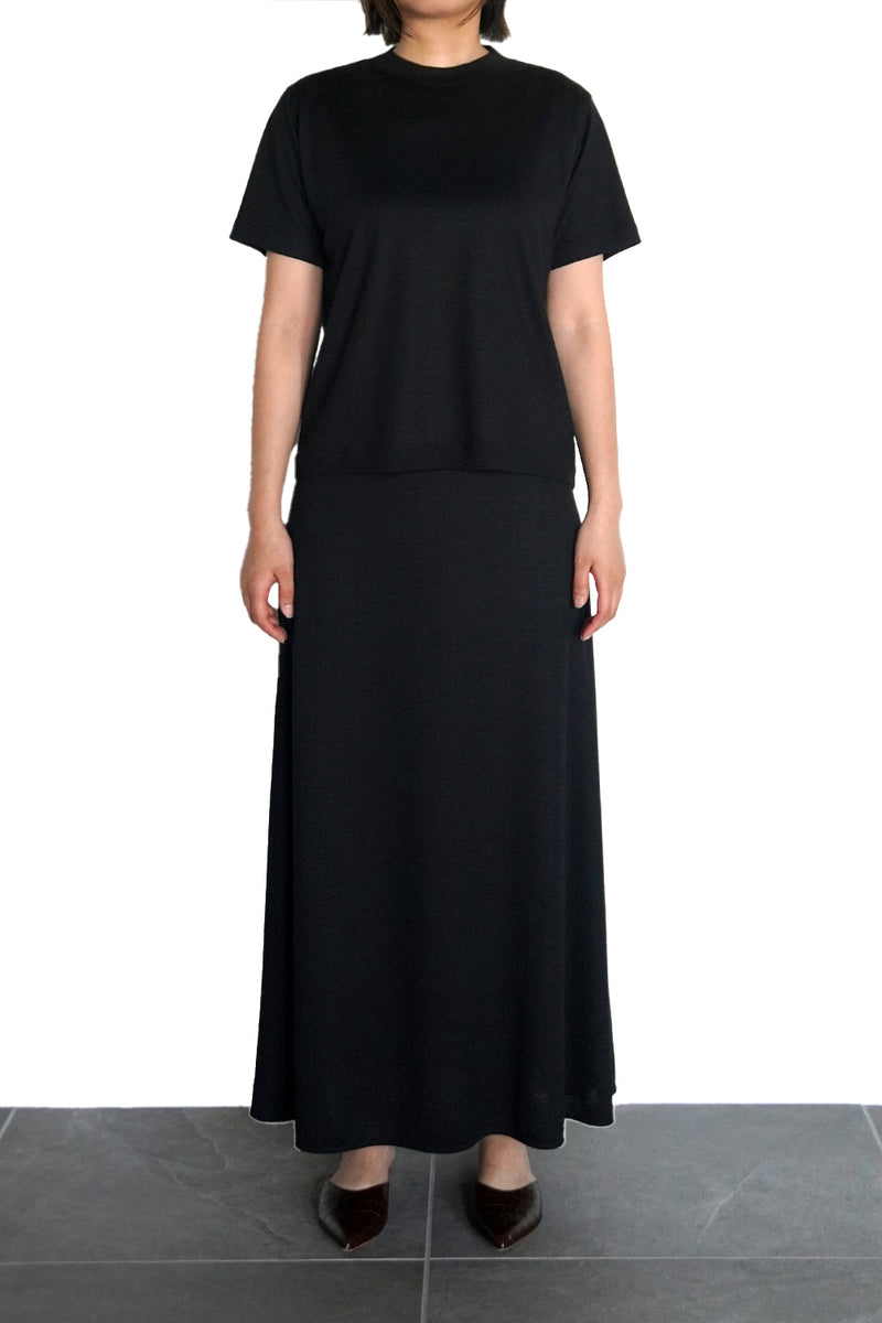 Flear Stire FLEAR MAXI SKIRT (WJ501-MCS18) / BLACK – umeda-knit.com