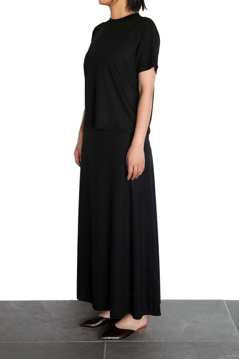 Flear Stire FLEAR MAXI SKIRT (WJ501-MCS18) / BLACK – umeda-knit.com