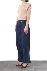 Low-gauge bottle-neck Sleeve-less Knit (WK125-LVE01)