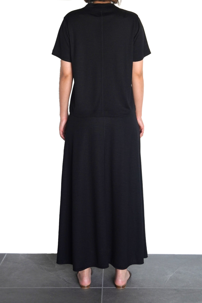 FLEAR MAXI SKIRT (WJ501-MCS18) / BLACK – umeda-knit.com