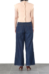 Low-gauge bottle-neck Sleeve-less Knit (WK125-LVE01)