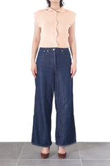 Low-gauge bottle-neck Sleeve-less Knit (WK125-LVE01)