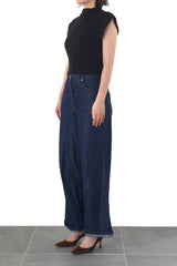 Low-gauge bottle-neck Sleeve-less Knit (WK125-LVE01)
