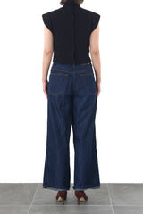 Low-gauge bottle-neck Sleeve-less Knit (WK125-LVE01)