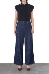 Low-gauge bottle-neck Sleeve-less Knit (WK125-LVE01)