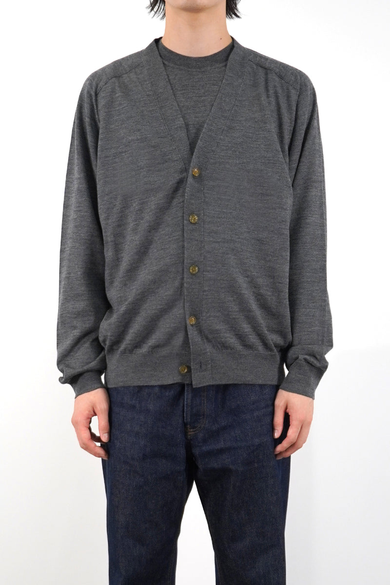 16GG V NECK CARDIGAN (UM302-UCD16) / GRAY – umeda-knit.com