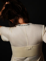 Silk Cashmere Neck-Logo T-shirt (CZ126-LPO03) / Ivory