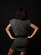 Shoulder Padded Mini-Onepiece (CZ126-LOP05) / Grey