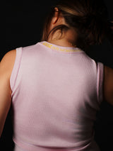 Silk Cashmere Sleeve-less T-shirt (CZ126-LPO52) / L.Pink
