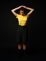 Striped Bermuda-Shorts (CZ126-LPT12) / Black