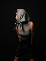 Sheer Sleeve-less Turtle-neck PO (CZ126-LPO55) / Grey