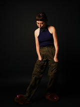 American-Sleeve Body-Suit (CZ126-LPO53) / D.Navy