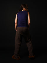 Silk Cashmere Sleeve-less T-shirt (CZ126-LPO52) / D.Navy