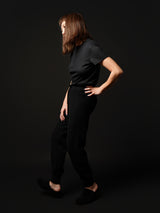 Silk Cashmere Neck-Logo T-shirt (CZ126-LPO03) / Black