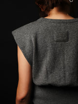 Shoulder padded Crew-neck Pull-over (CZ126-LPO57) / Grey