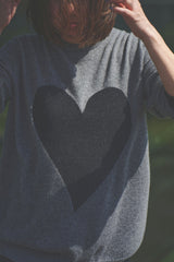 CASHMERE INTERSIA HEART KNIT (CZ324-LPO37) / GRAY