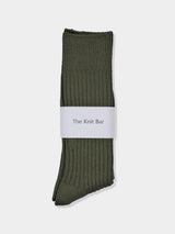 TKB WOOL RIB SOCKS(TKB501-S001) / KHAKI