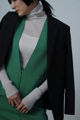 Hi-Twist Milanorib V-neck Knit Dress (WK23S-LOP03) / Green