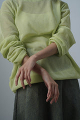 Double Sheer Crew Neck Knit (WK23S-LPO04)  / Yellow