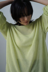 Double Sheer Crew Neck Knit (WK23S-LPO04)  / Yellow