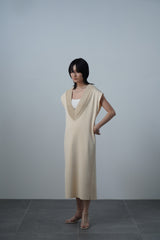 Hybrid I-Line Knit Dress (WK23S-LOP02)  / Beige