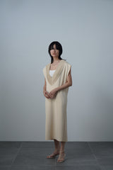 Hybrid I-Line Knit Dress (WK23S-LOP02)  / Beige