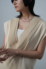 Hybrid I-Line Knit Dress (WK23S-LOP02)  / Beige