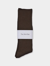 TKB WOOL RIB SOCKS(TKB501-S001) / BROWN