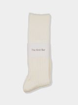 TKB WOOL RIB SOCKS(TKB501-S001) / WHITE