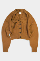 Low-gauge Plain St Knit Vneck CD (WK324-LCD02-46) / Camel