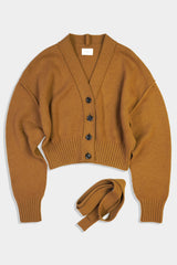 Low-gauge Plain St Knit Vneck CD (WK324-LCD02-46) / Camel