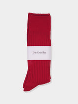 TKB WOOL RIB SOCKS(TKB501-S001) / RED