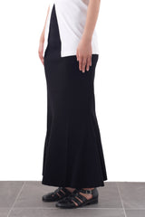 Strech Milano-rib Trumpet Skirt (WK125-LSK01) / Black
