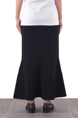 Strech Milano-rib Trumpet Skirt (WK125-LSK01) / Black