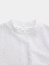Lace-knit Bottle-neck Sleeve-less Pullover (WK125-LPO05)