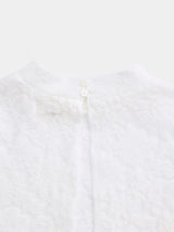 Lace-knit Bottle-neck Sleeve-less Pullover (WK125-LPO05)