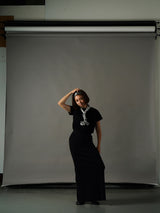 Finest Cashmere  Knit Pencil Skirt (CZ325-LSK04) / Black