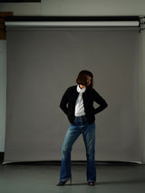 Cashmere Button-less Cardigan (CZ325-LCD01) / Black