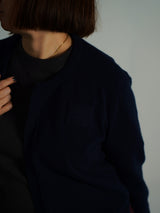 Cashmere Button-less Cardigan (CZ325-LCD01) / D.Navy