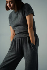 Cashmere "Bocca" Knit Pants (CZ325-LPT10) / Gray